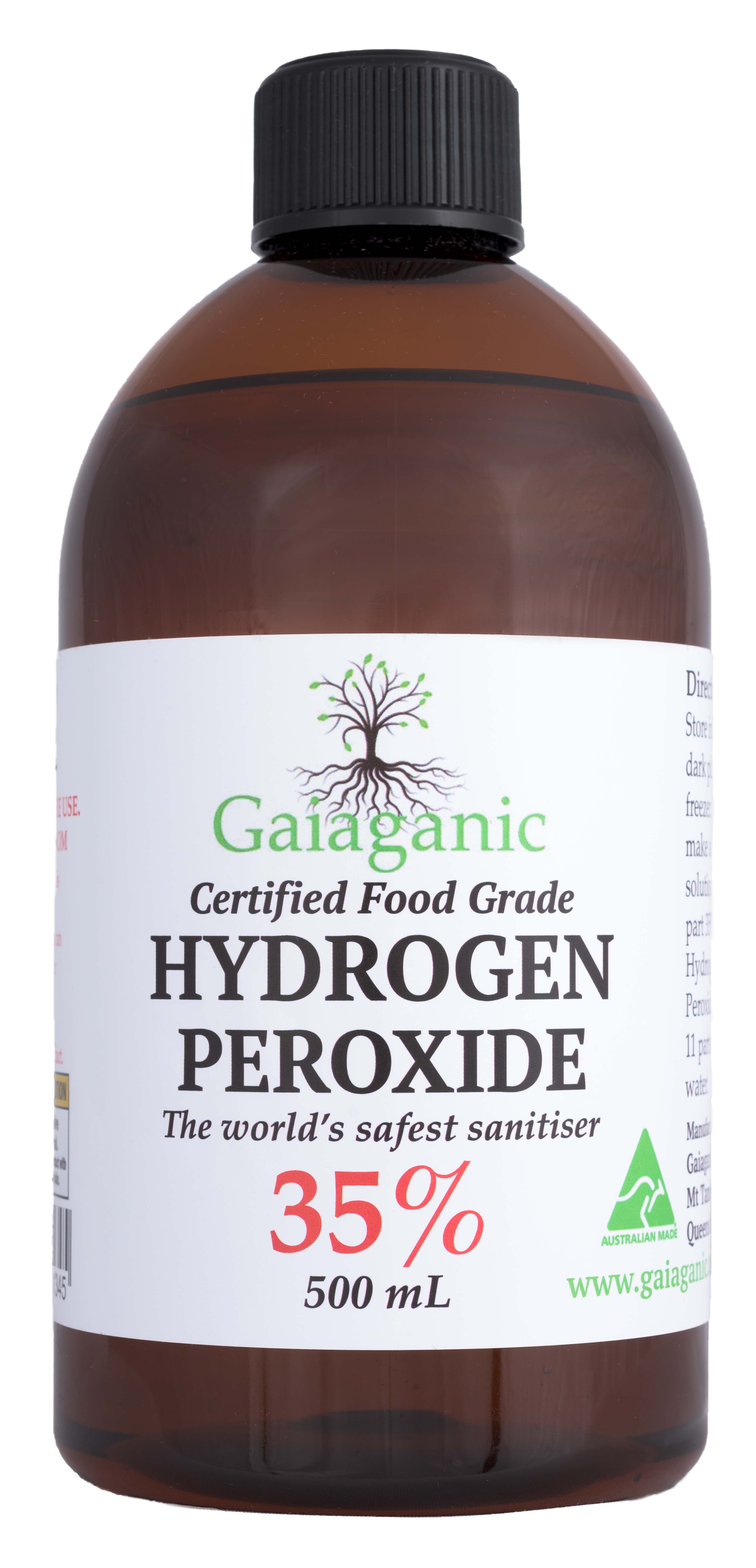 CERTIFIED FOOD GRADE HYDROGEN PEROXIDE 35 500ml Nathan Small 